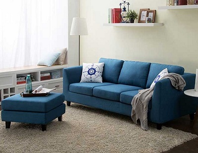 Ghế sofa băng dài kết hợp đôn góc GSF196 biến băng thành góc L