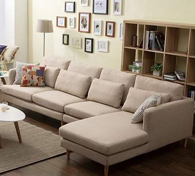 Bộ ghế sofa góc L lớn bọc nỉ GSF188 ghế phòng khách
