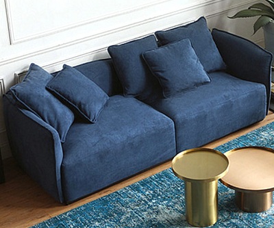 Ghế sofa bọc nỉ xanh dương đẹp GSF186 dùng trong trang trí phòng ngủ