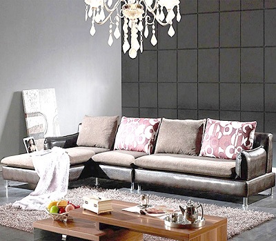 Ghế sofa góc L bọc da sang trọng GSF172 kê góc phòng khách