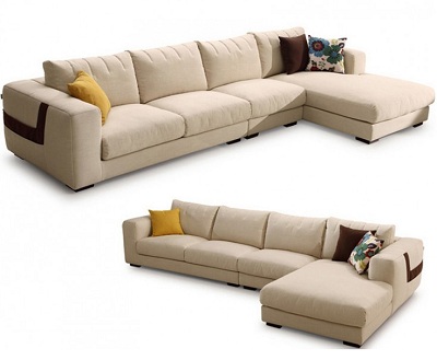 Ghế sofa góc đẹp cho phòng khách GSF160 bọc vải nỉ