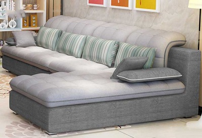 Bộ ghế sofa góc chữ L hiện đại GSF152 thiết kế đệm ngồi phẳng