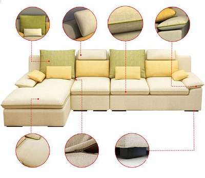 Bộ ghế sofa góc L bọc nỉ hiện đại GSF149 tinh tế từng chi tiết