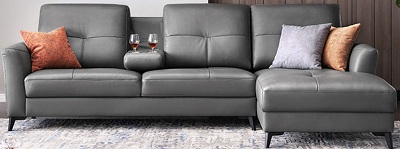 Ghế sofa bọc da xám