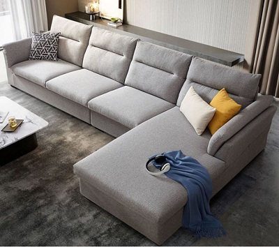Ghế sofa góc bọc nỉ phòng khách hiện đại GSF68 sang trọng