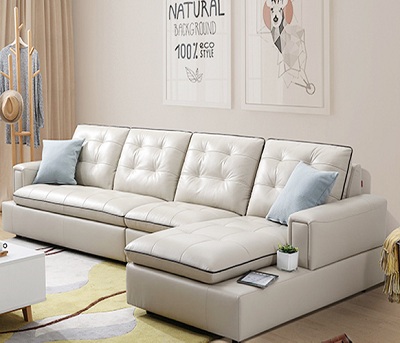 Ghế sofa góc L bọc da cao cấp GSF229 (D)2640 x (R)1660 x (C)860mm