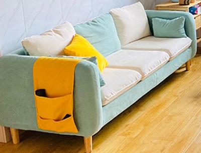 Mẫu ghế sofa bọc nỉ mầu xanh