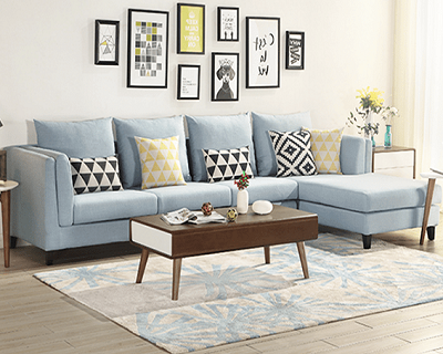 Ghế sofa văng dài thanh lịch bọc nỉ GSF114 nhỏ gọn, hiện đại
