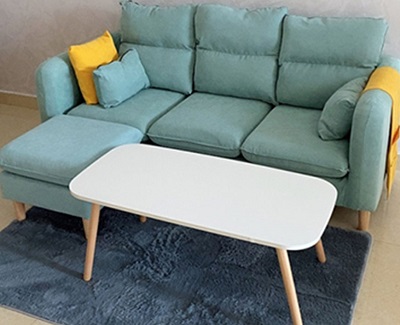 Mẫu ghế sofa bọc nỉ mầu xanh