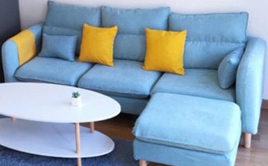 Mẫu ghế sofa bọc nỉ mầu da trời