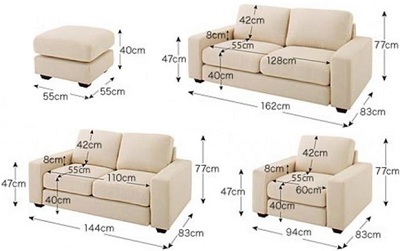 Thiết kế Ghế sofa bọc nỉ Kích thước 162 x 83 x 77cm Dài x Rộng X Cao GSF210
