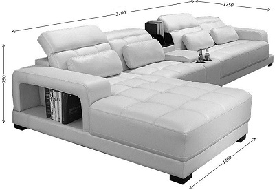 Ghế sofa góc bọc da công nghiệp GSF256