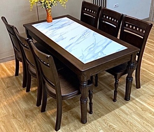 Bộ bàn ăn mặt đá gỗ sồi phòng ăn PA95 kiểu dáng mẫu mã đa dạng
