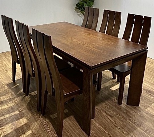 Bàn ăn gỗ sồi sơn mầu óc chóRộng 80 x Dài 160 x Cao 75 (cm)