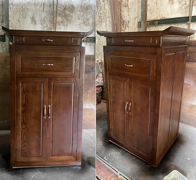 Bàn thờ gỗ sồi kết hợp tủ rộng 81cm BTD43