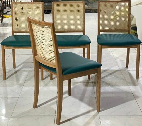 Ghế cafe mặt ngồi bọc nệm da PU xanh GCL25
