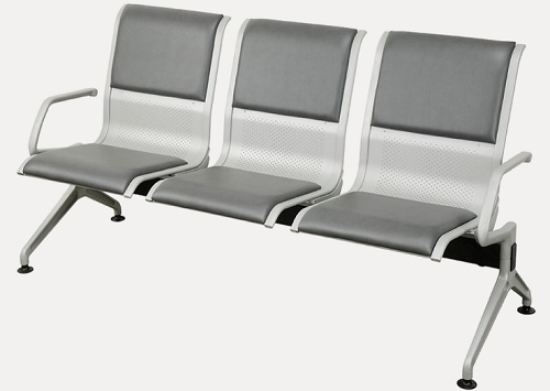 Ghế băng chờ thép nệm bọc da Gauss Chair KUB 201 FM thép đột lỗ