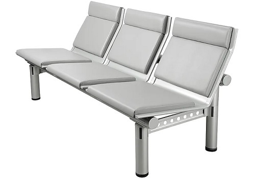 Ghế băng chờ Gauss Chair WD 401 mặt ngồi lưng tựa thép bọc nệm da