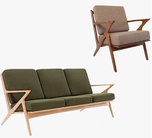Ghế sofa quán cafe đơn gỗ tự nhiên GSF269 thiết kế tay liền khung