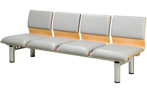 Ghế băng chờ gỗ ván ép nệm bọc da Gauss Chair WD 401