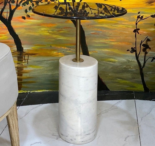 Bàn trà mặt đá trắng HBS03